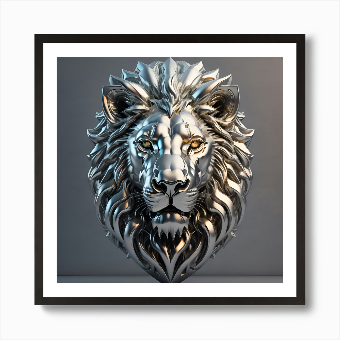 Lion Head Art Print Framed Wall Art Poster Canvas Print Picture