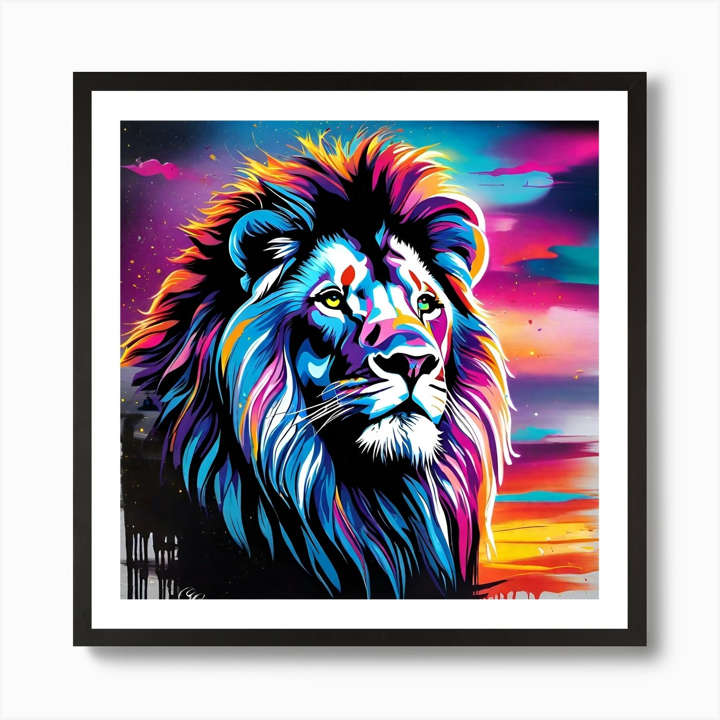 Lion Painting 10 Art Print Framed Wall Art Poster Canvas Print Picture