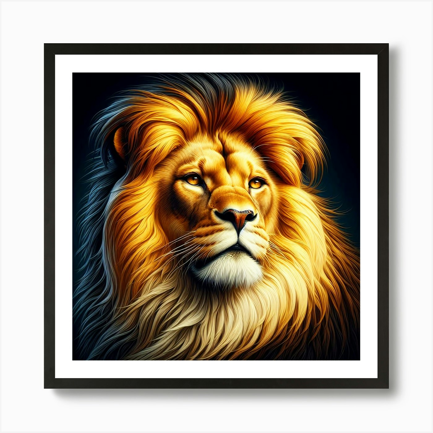 Lion Face Art Print Framed Wall Art Poster Canvas Print Picture