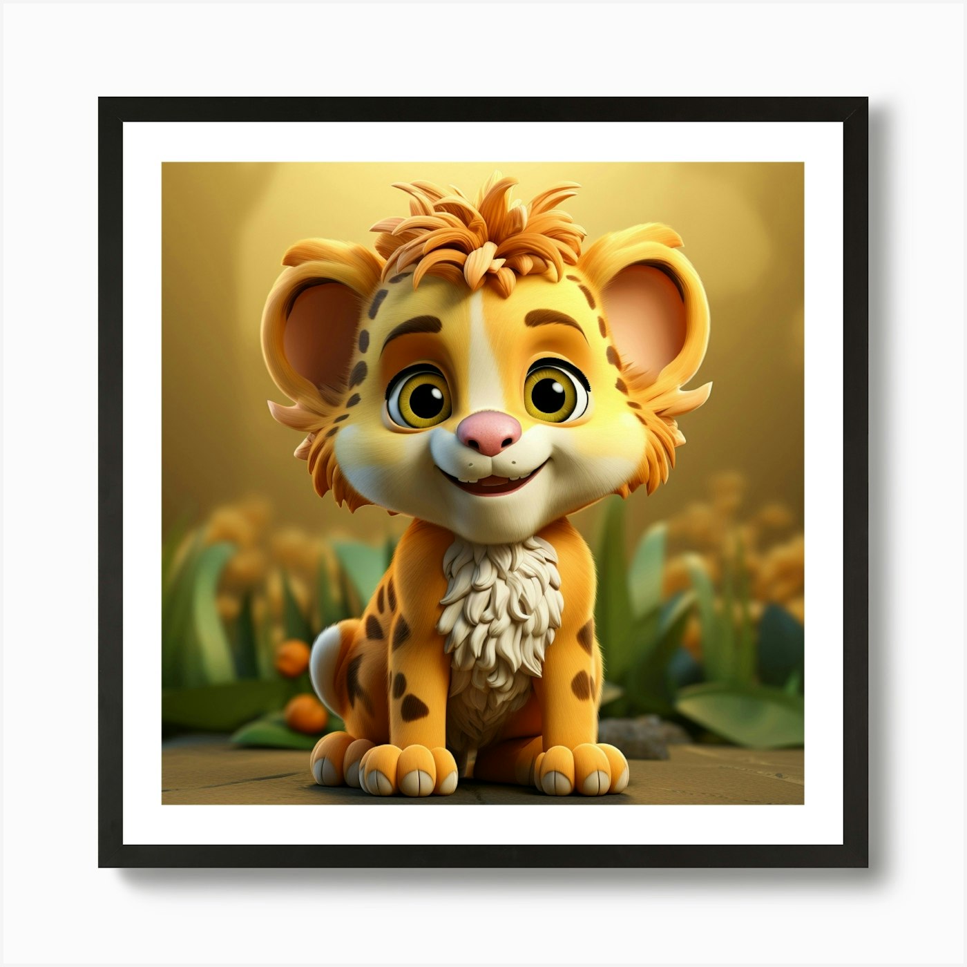 Lion Cub 10 Art Print Framed Wall Art Poster Canvas Print Picture
