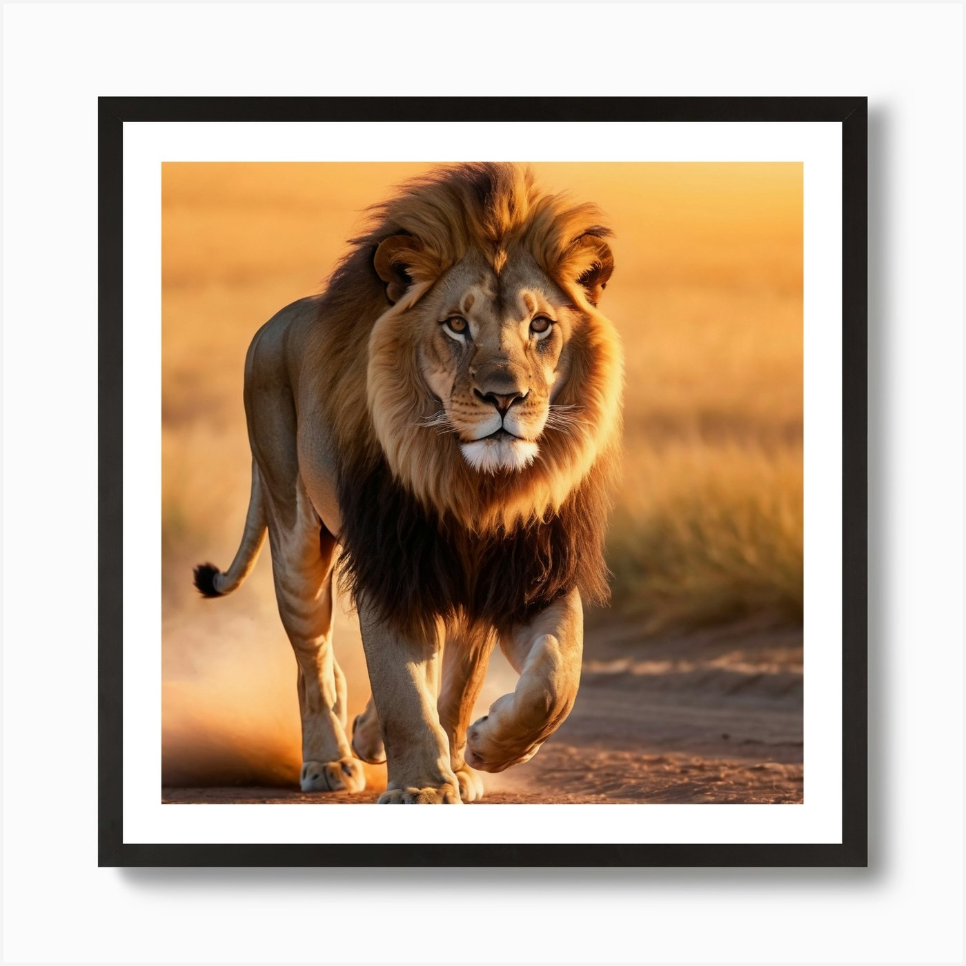 Quick Lion Jog Art Print Framed Wall Art Poster Canvas Print Picture