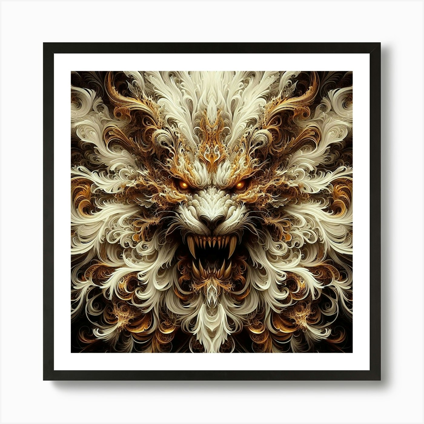 Ethereal Lion Art Print Framed Wall Art Poster Canvas Print Picture