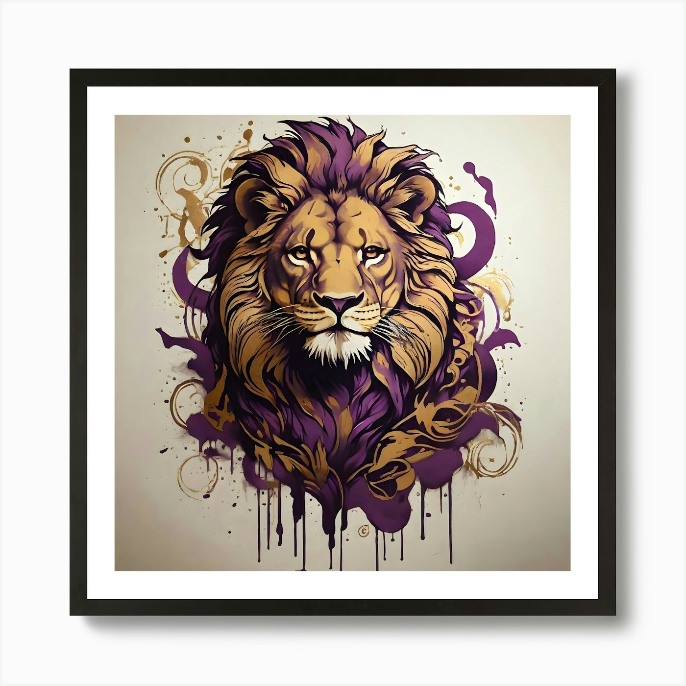 Lion Head 3 Art Print Framed Wall Art Poster Canvas Print Picture