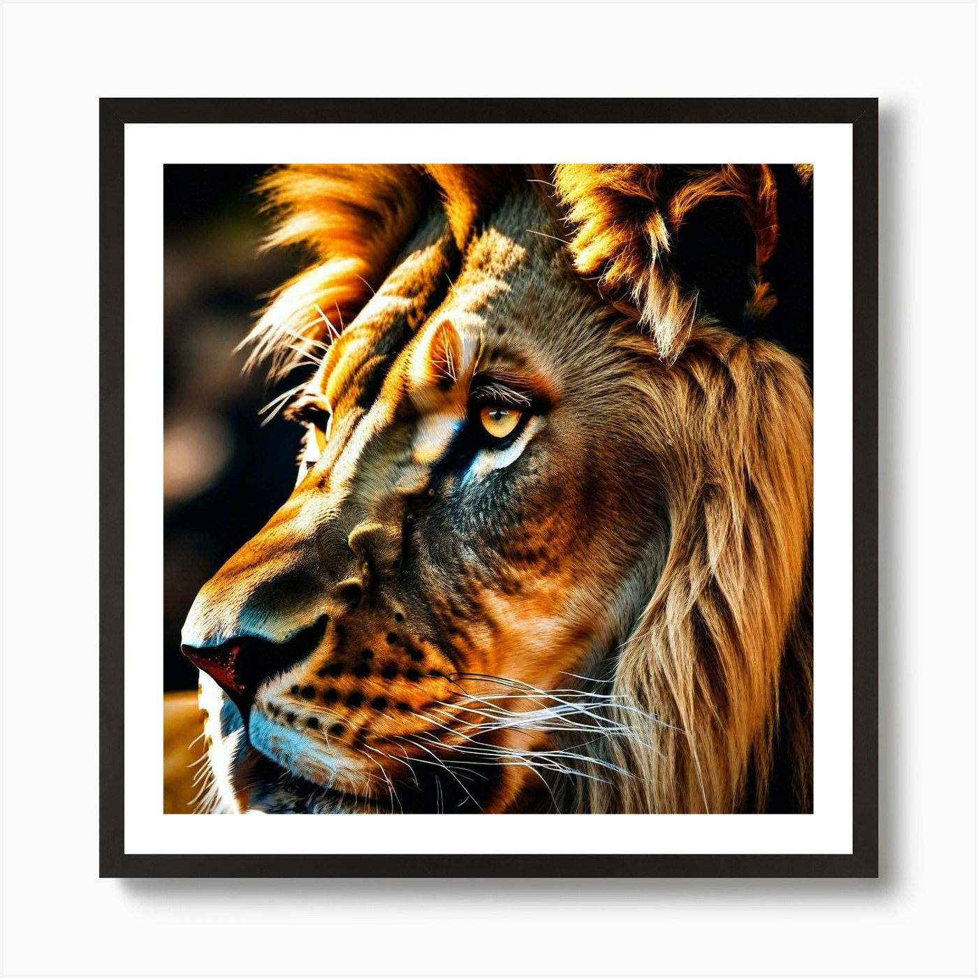 Lion Portrait 13 Art Print Framed Wall Art Poster Canvas Print Picture