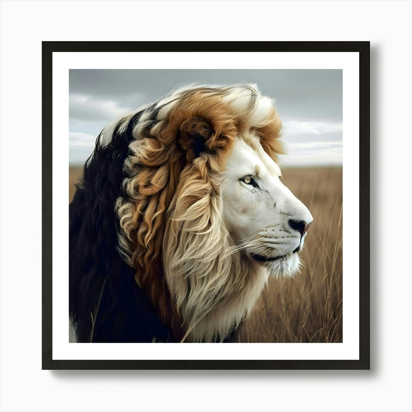 The Tri Coloured Lion Art Print Framed Wall Art Poster Canvas Print Picture