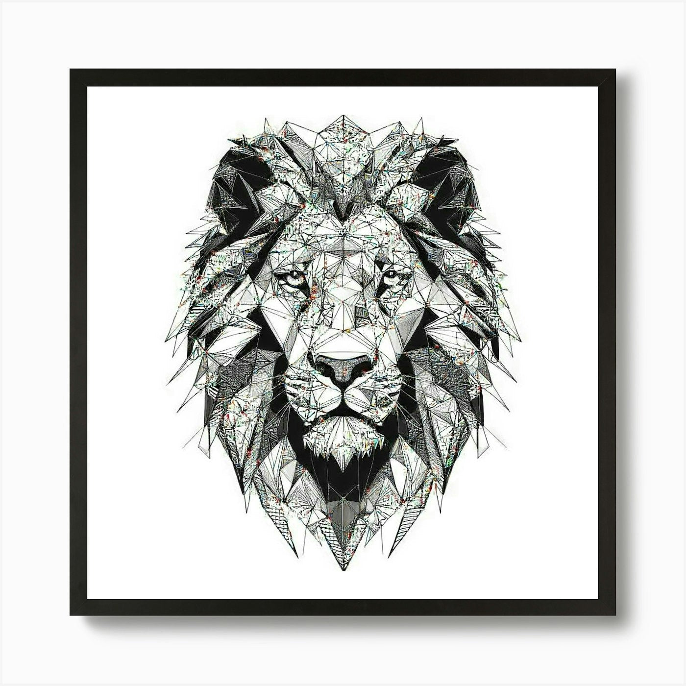 Geometric Lion Art Print Framed Wall Art Poster Canvas Print Picture