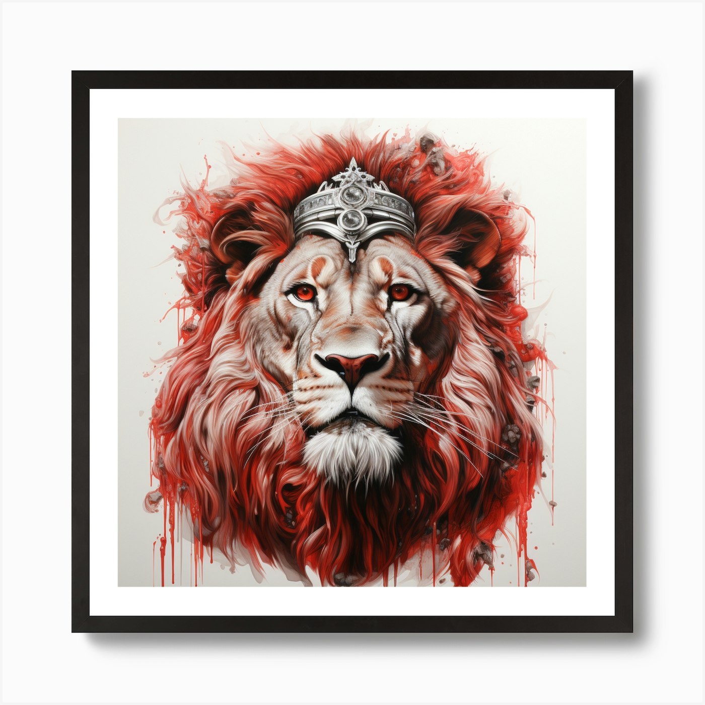 King Lion Art Print Framed Wall Art Poster Canvas Print Picture