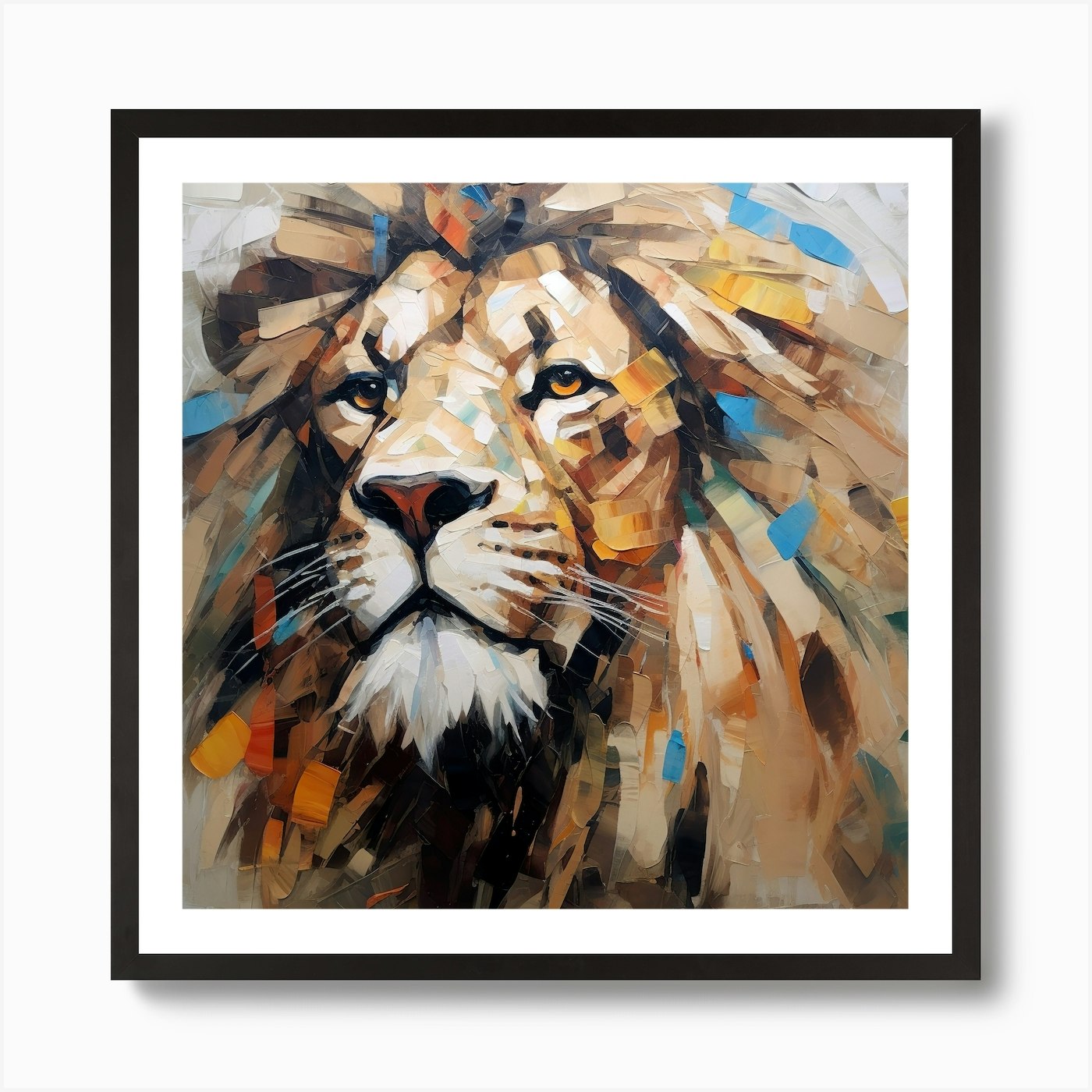 Lion Oil Art Art Print Framed Wall Art Poster Canvas Print Picture