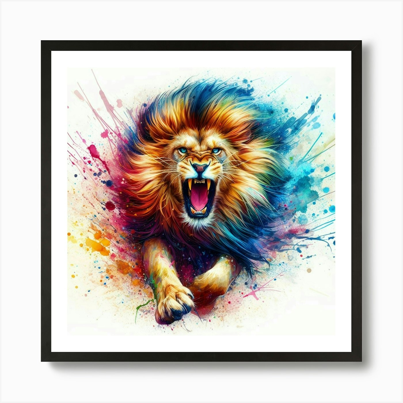 Lion Painting 4 Art Print Framed Wall Art Poster Canvas Print Picture