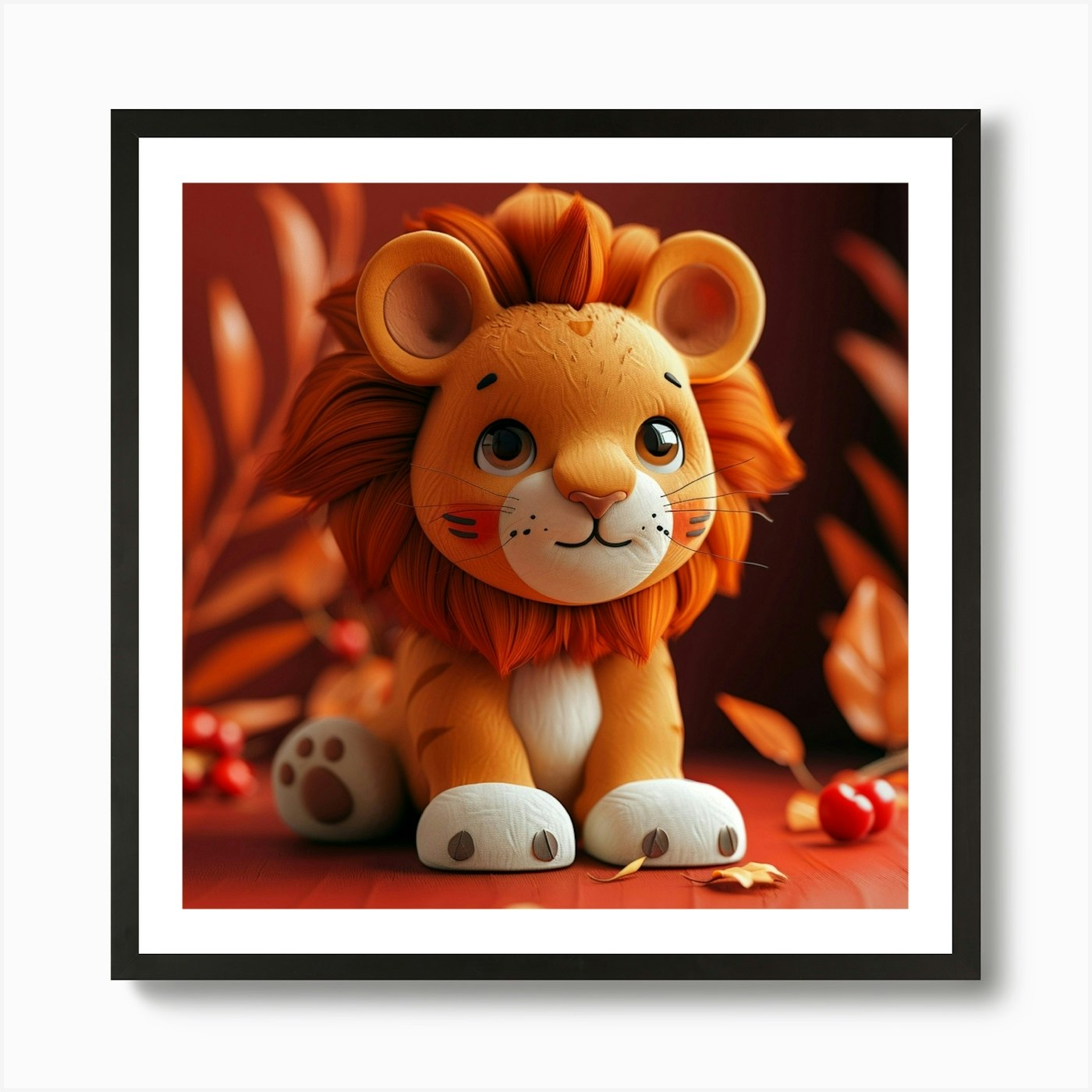 Lion Figurine Art Print Framed Wall Art Poster Canvas Print Picture