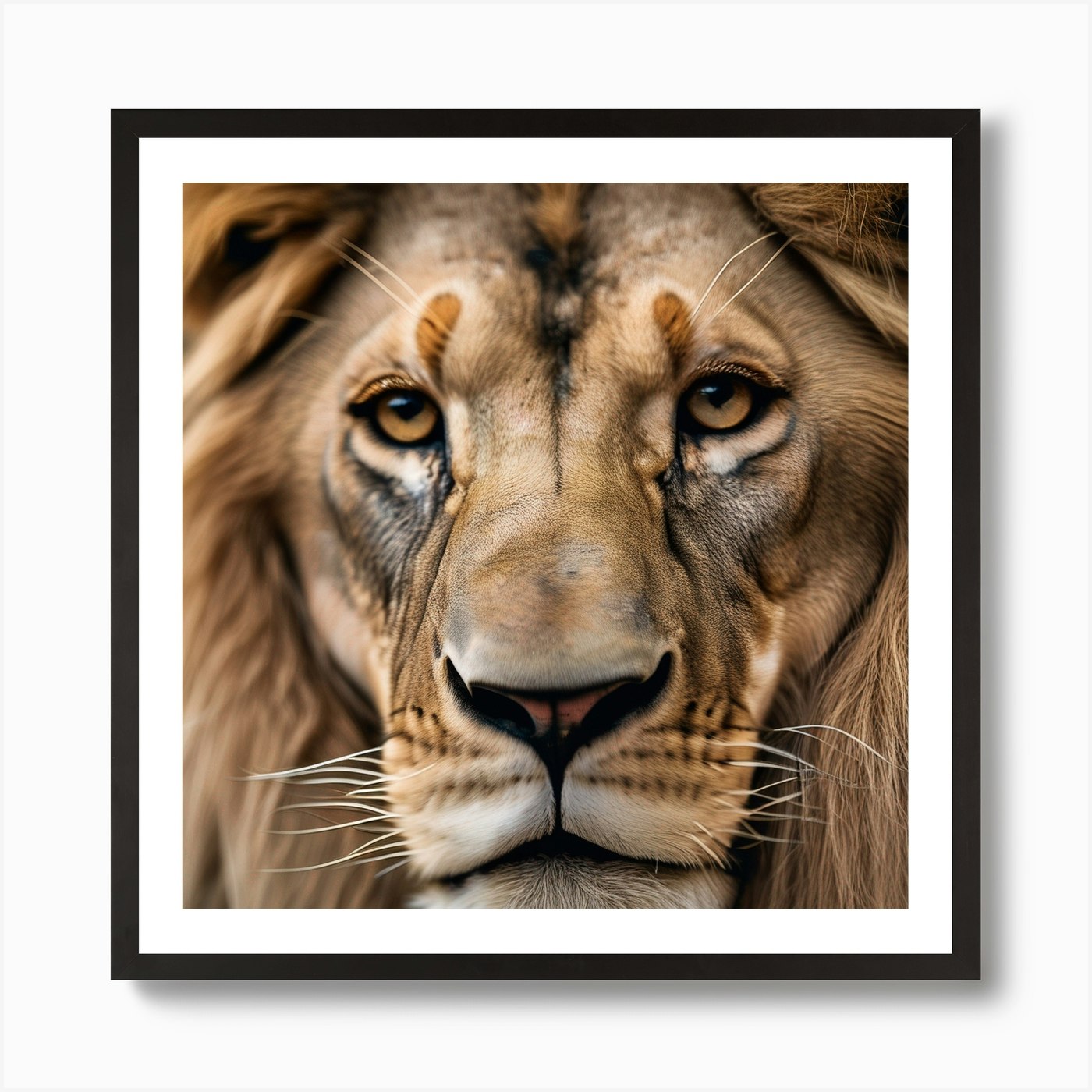 Lion Portrait Art Print Framed Wall Art Poster Canvas Print Picture