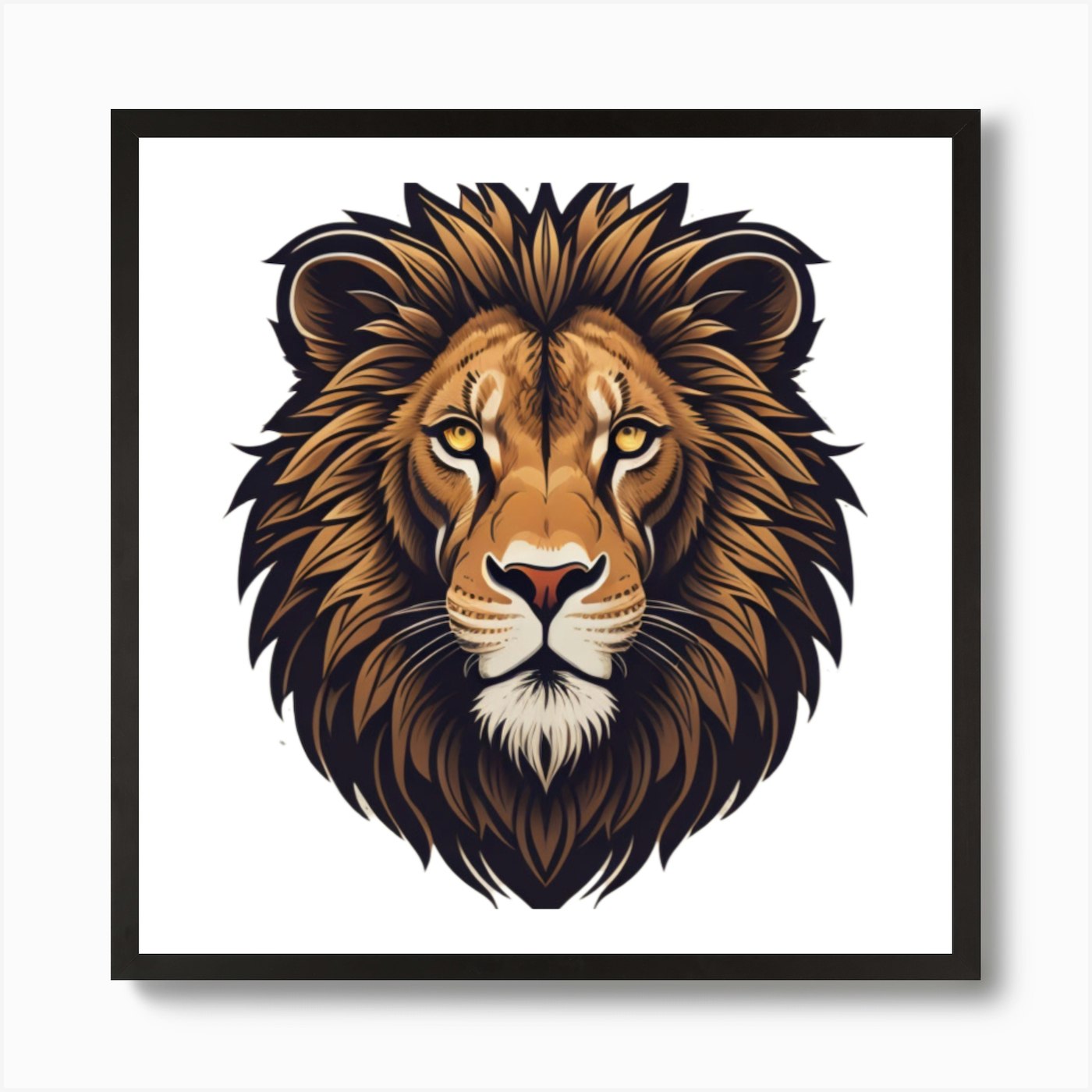 King of the Jungle Mr. Lion Art Pri Framed Wall Art Poster Canvas Print Picture