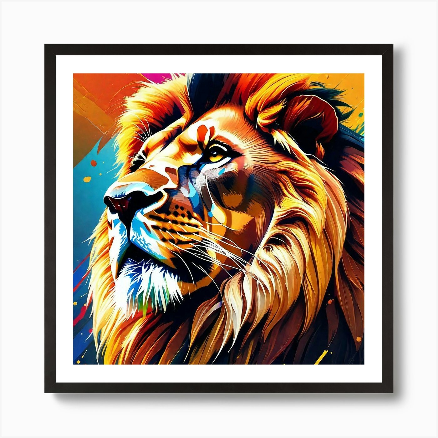 Lion Painting 77 Art Print Framed Wall Art Poster Canvas Print Picture