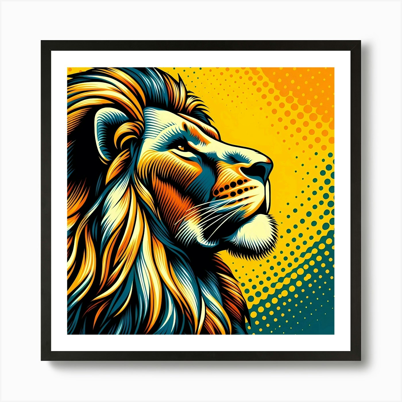 Lion Head 4 Art Print Framed Wall Art Poster Canvas Print Picture