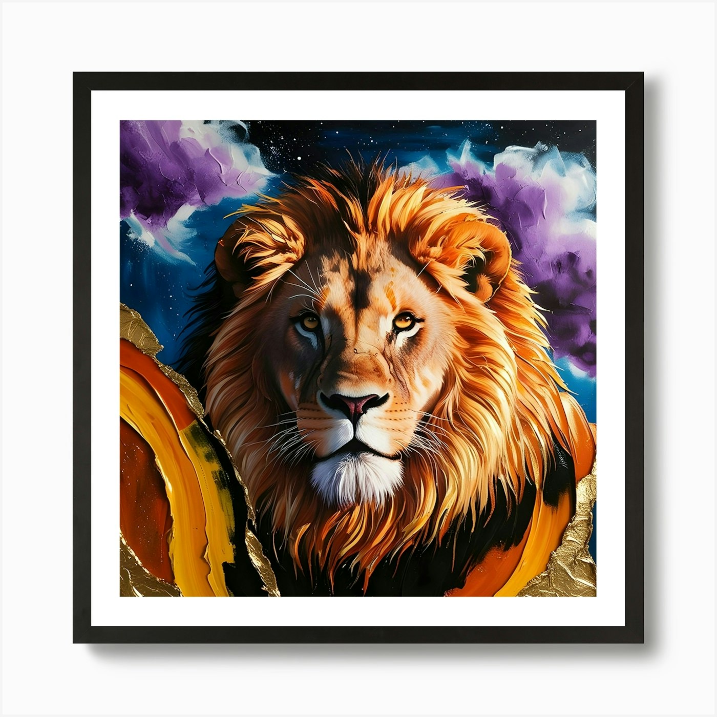 Lion Of The Night 1 Art Print Framed Wall Art Poster Canvas Print Picture