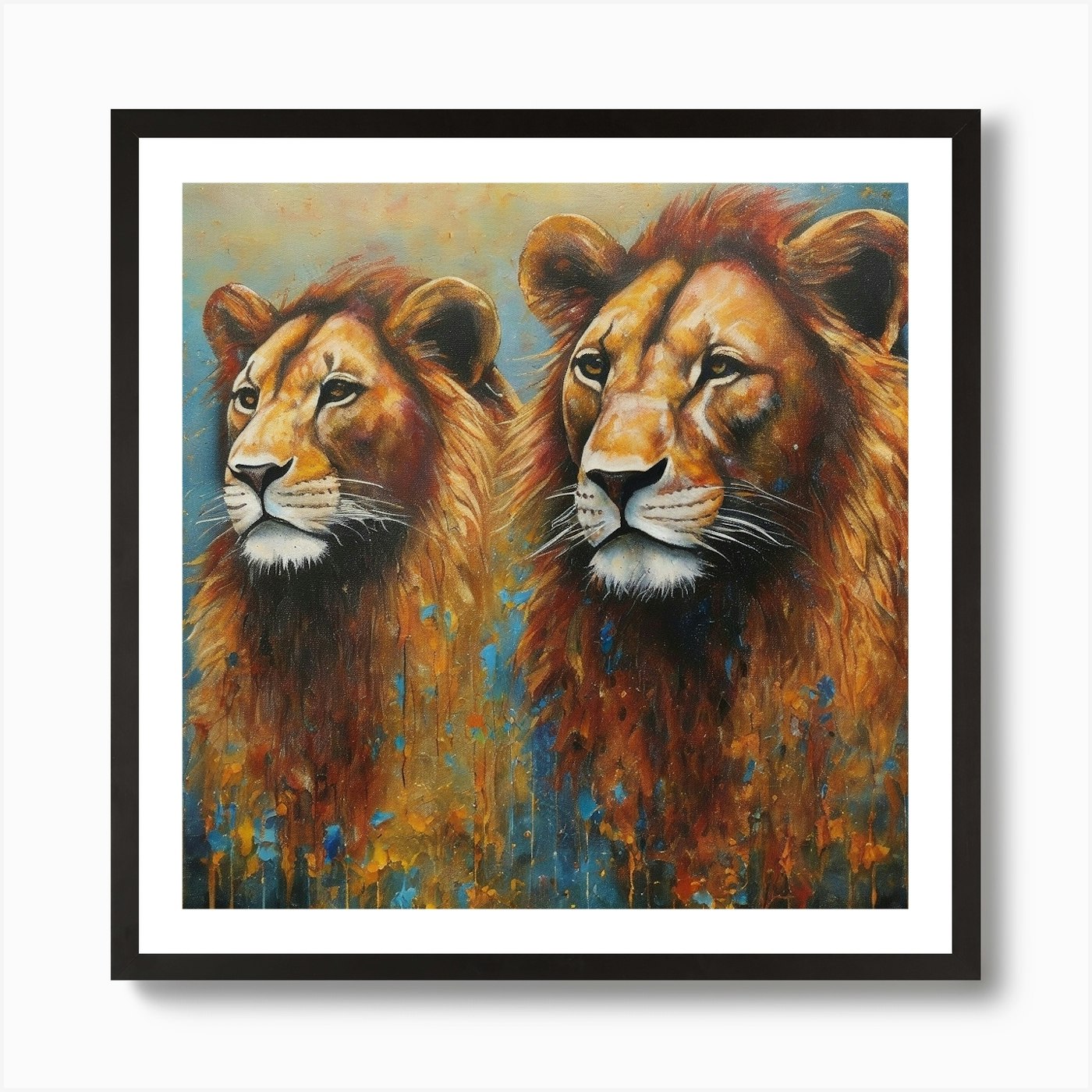 Pride of Lions Art Print Framed Wall Art Poster Canvas Print Picture