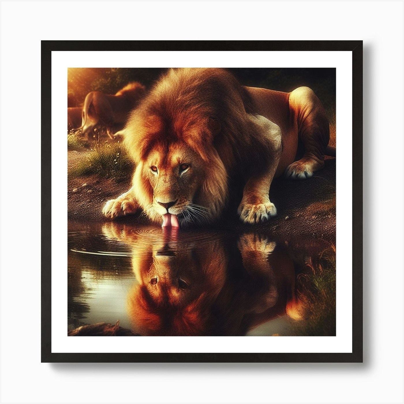 Lions Art Print Framed Wall Art Poster Canvas Print Picture
