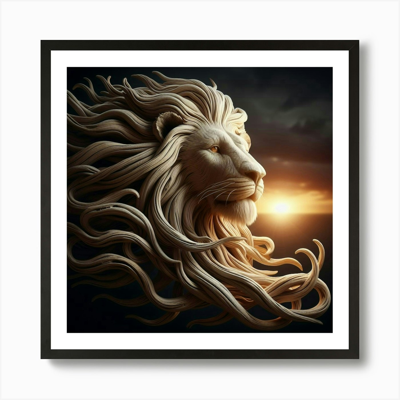 Lion Head 2 Art Print Framed Wall Art Poster Canvas Print Picture