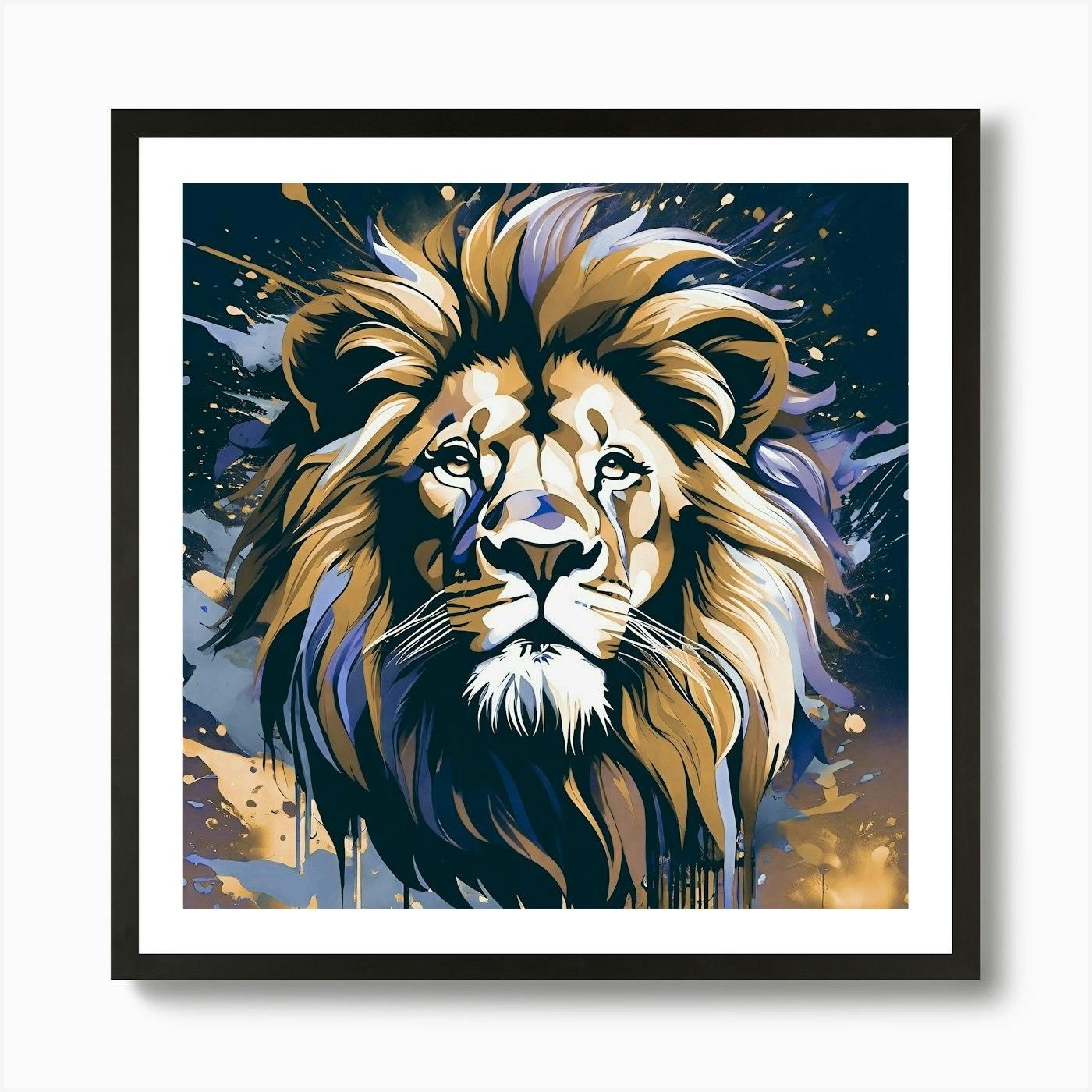 Lion Painting 4 Art Print Framed Wall Art Poster Canvas Print Picture
