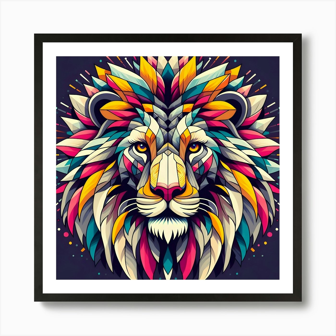 Abstract Lion 2 Art Print Framed Wall Art Poster Canvas Print Picture