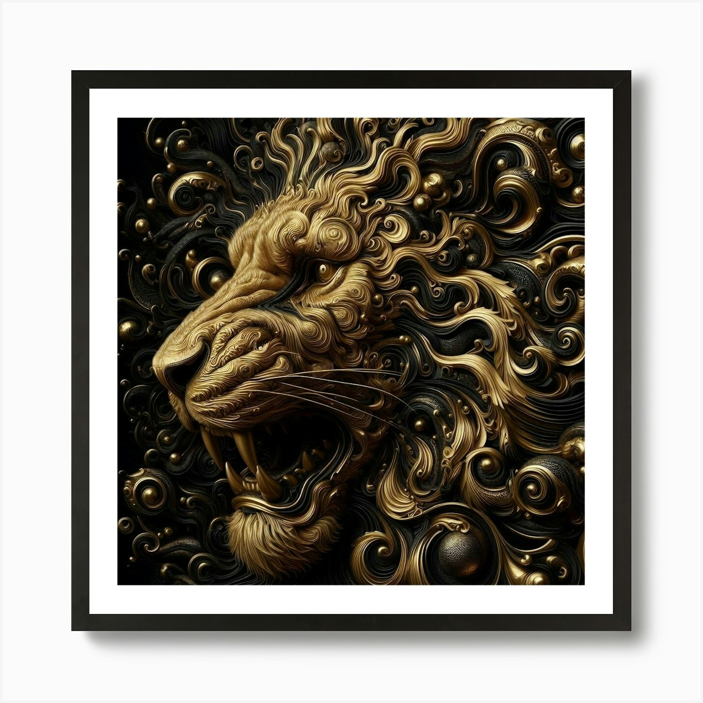 Lion Head 65 Art Print Framed Wall Art Poster Canvas Print Picture