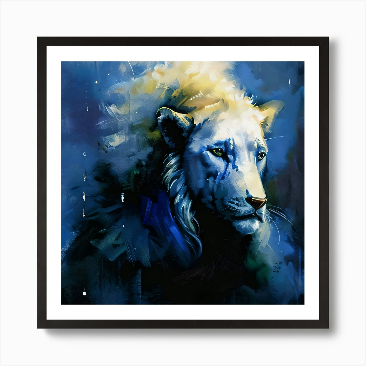White Lion Art Print Framed Wall Art Poster Canvas Print Picture
