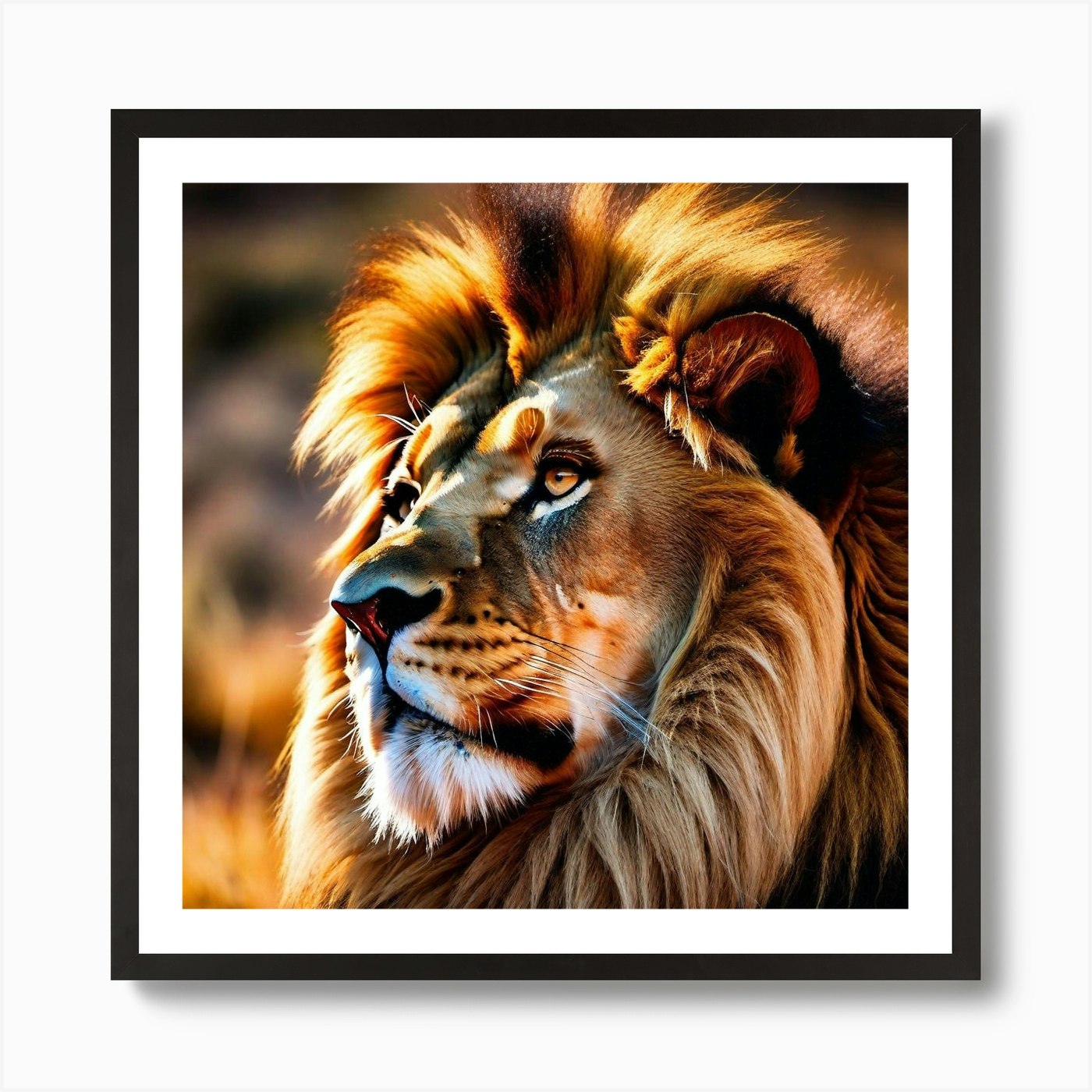 Lion Portrait 4 Art Print Framed Wall Art Poster Canvas Print Picture