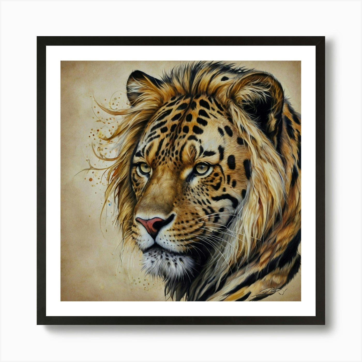 Lion Painting Art Print Framed Wall Art Poster Canvas Print Picture