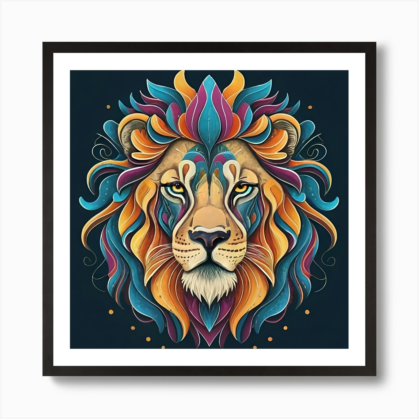 Lion Head Art Print Framed Wall Art Poster Canvas Print Picture