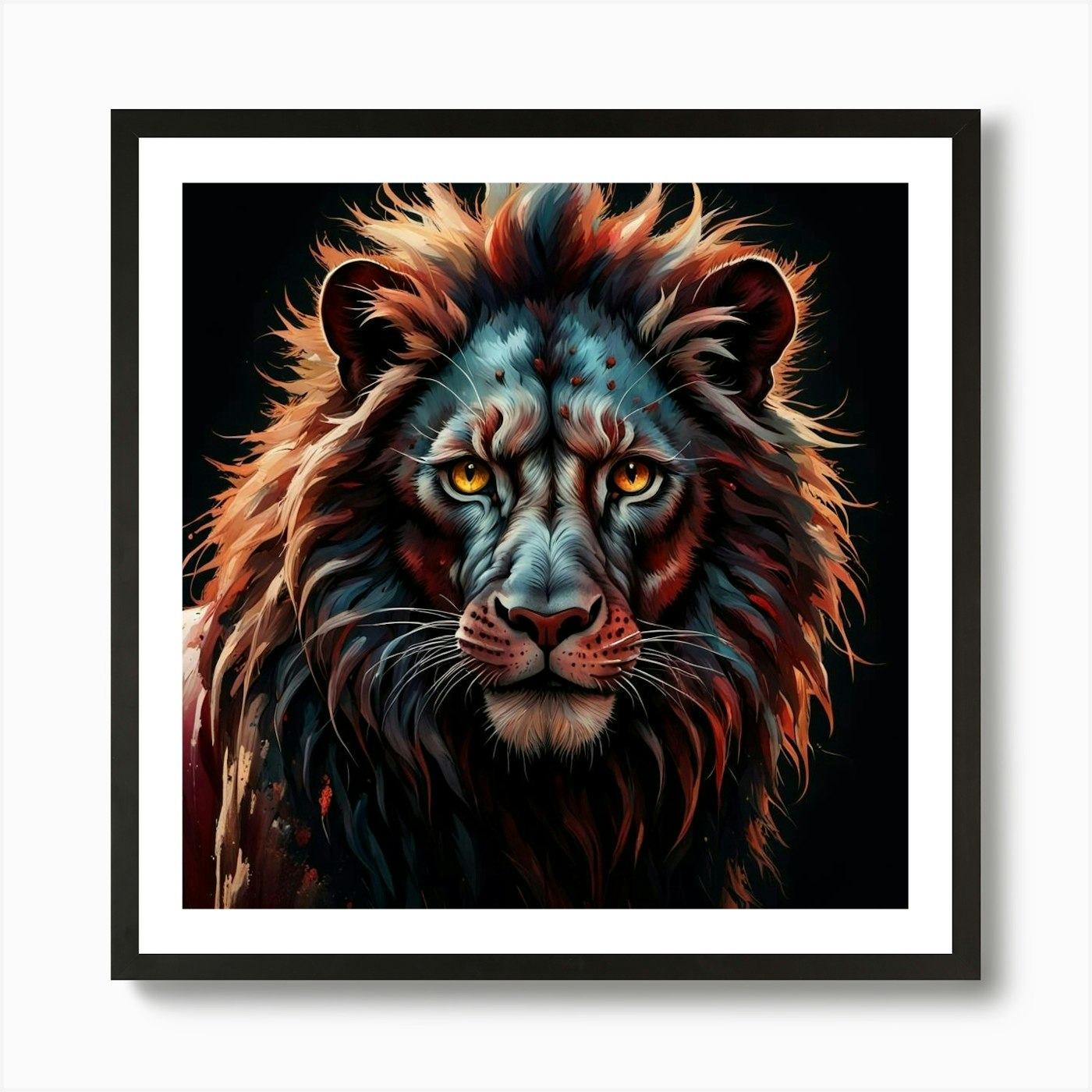 Lion Painting 1 Art Print Framed Wall Art Poster Canvas Print Picture