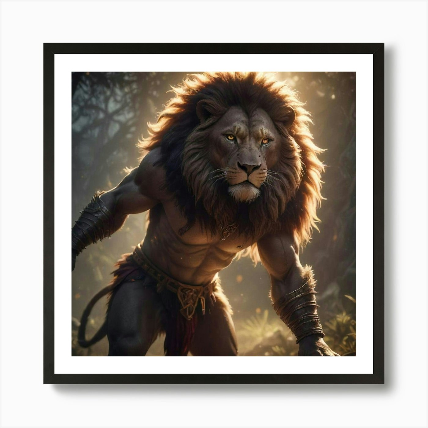 Spartan Leonidas Lion Art Print Framed Wall Art Poster Canvas Print Picture