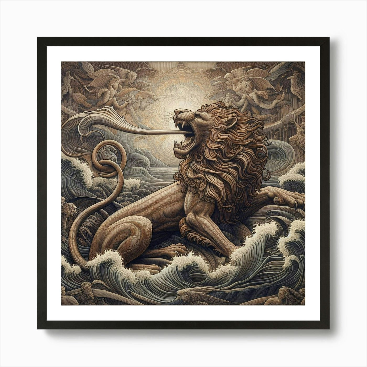Lion Of The Sea Art Print Framed Wall Art Poster Canvas Print Picture