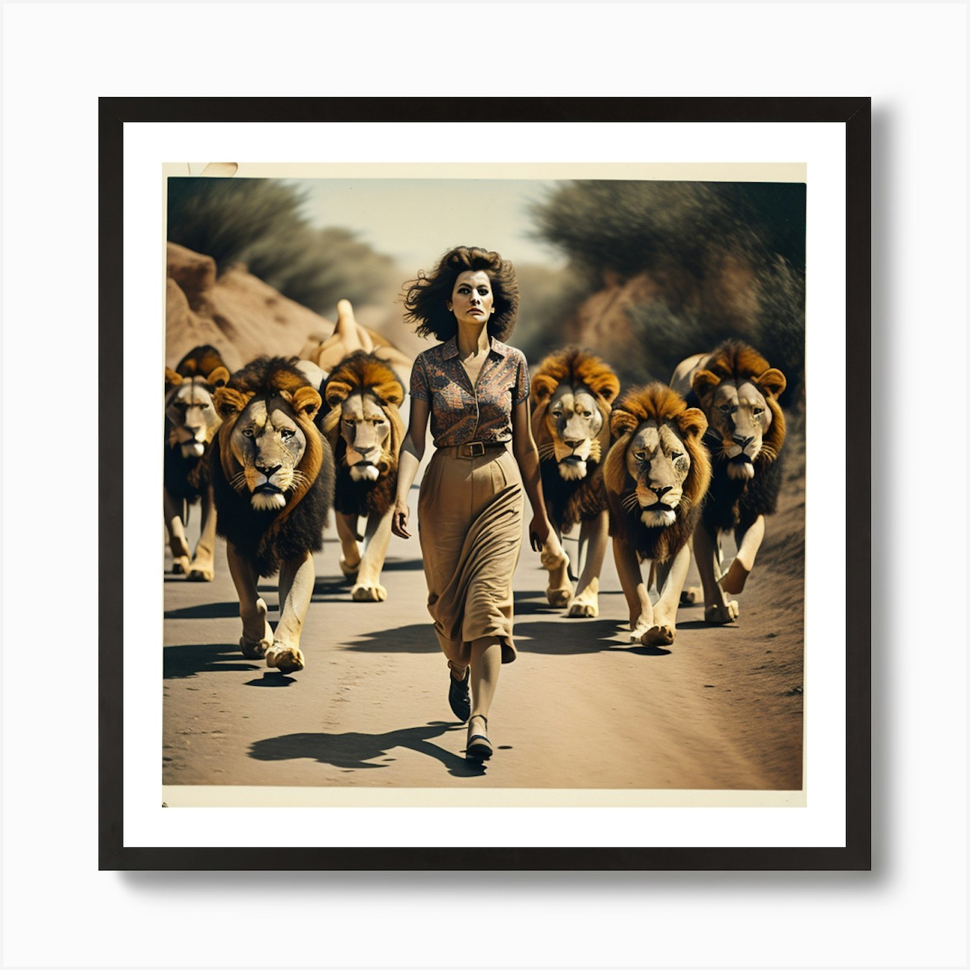 Lions Art Print Framed Wall Art Poster Canvas Print Picture