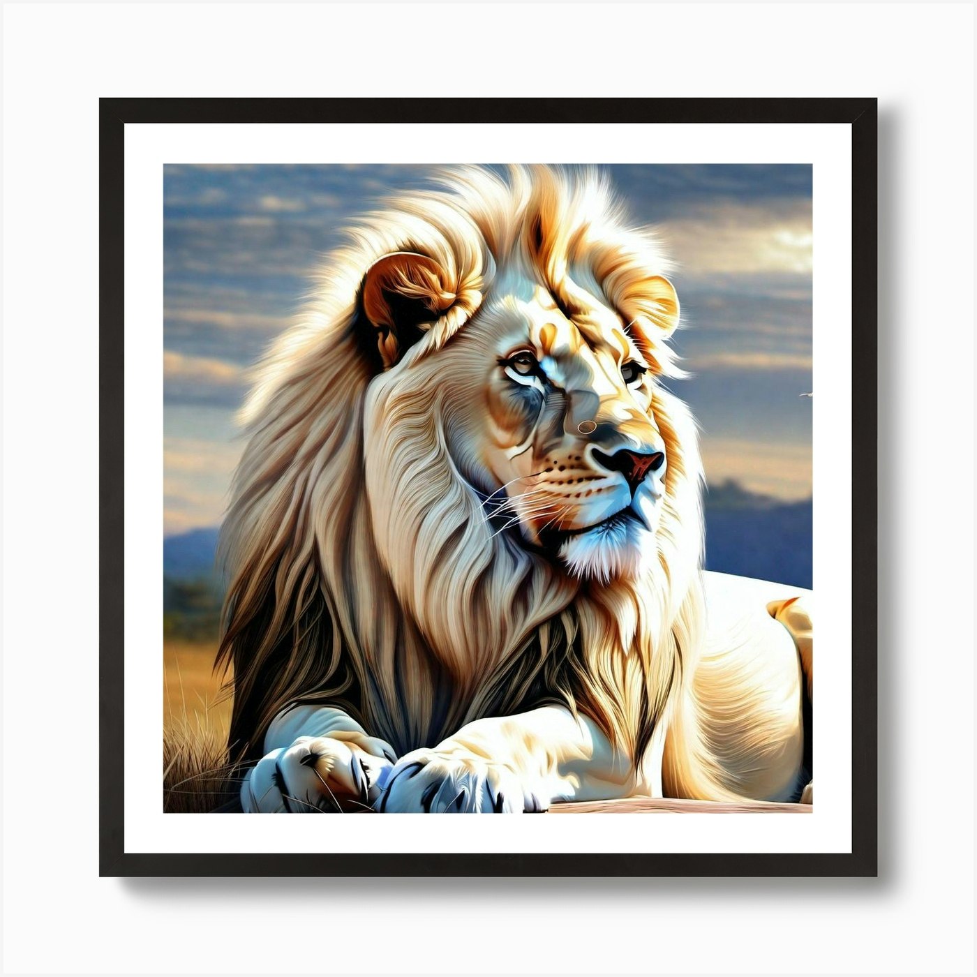 Lion Painting 86 Art Print Framed Wall Art Poster Canvas Print Picture
