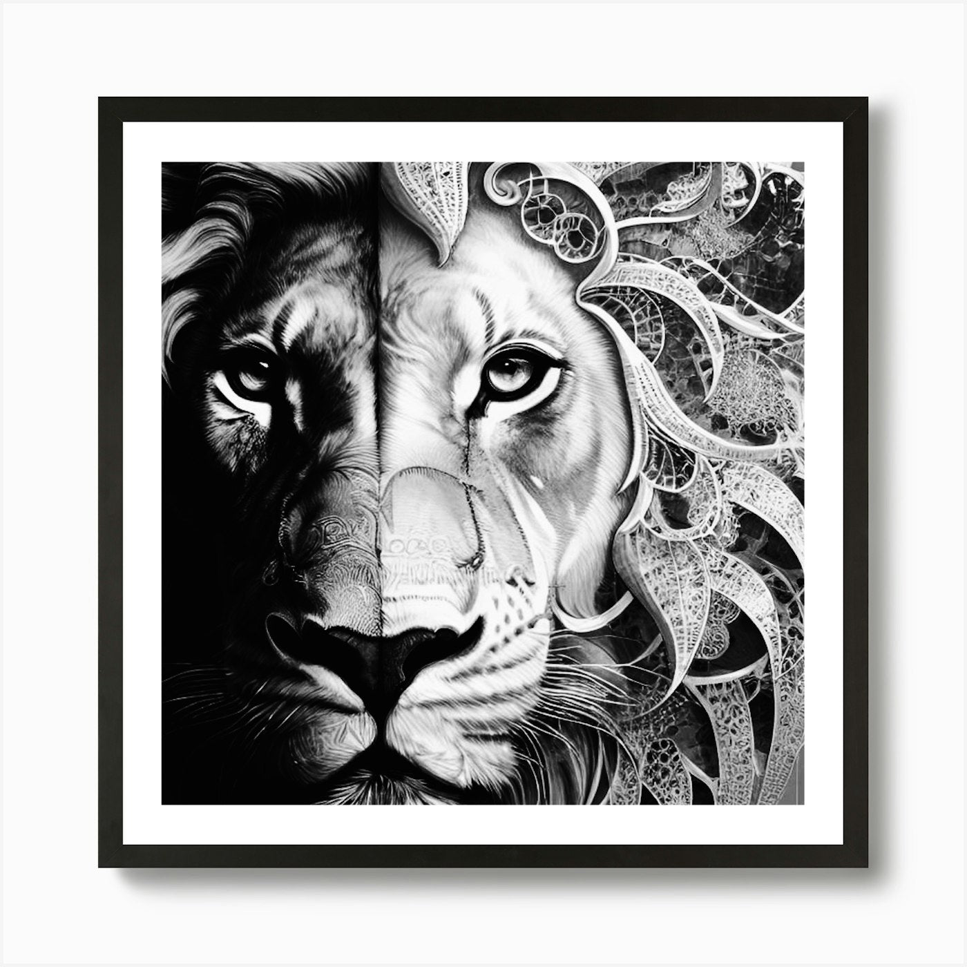 Lion art 85 Art Print Framed Wall Art Poster Canvas Print Picture
