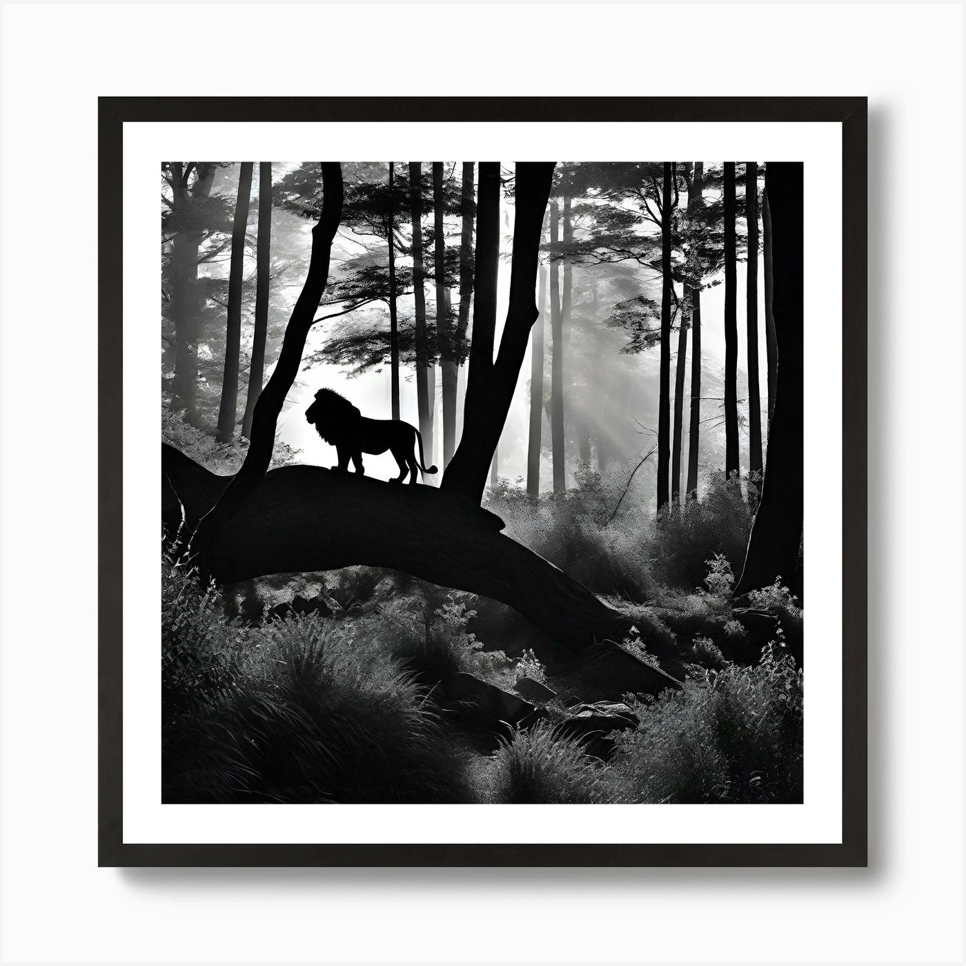 Lion In The Forest 27 Art Print Framed Wall Art Poster Canvas Print Picture