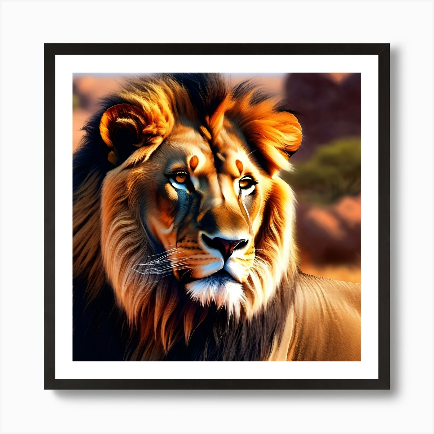 Lion Painting Art Print Framed Wall Art Poster Canvas Print Picture