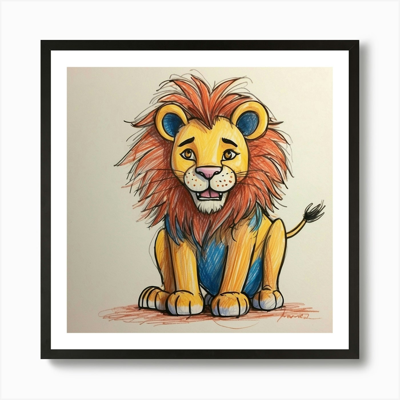 Lion Cub 3 Art Print Framed Wall Art Poster Canvas Print Picture
