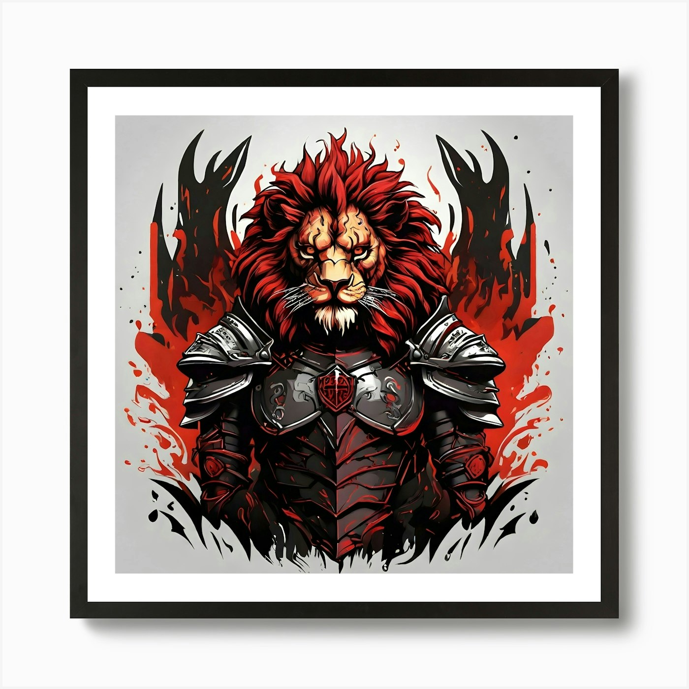Lion Of The Abyss Art Print Framed Wall Art Poster Canvas Print Picture