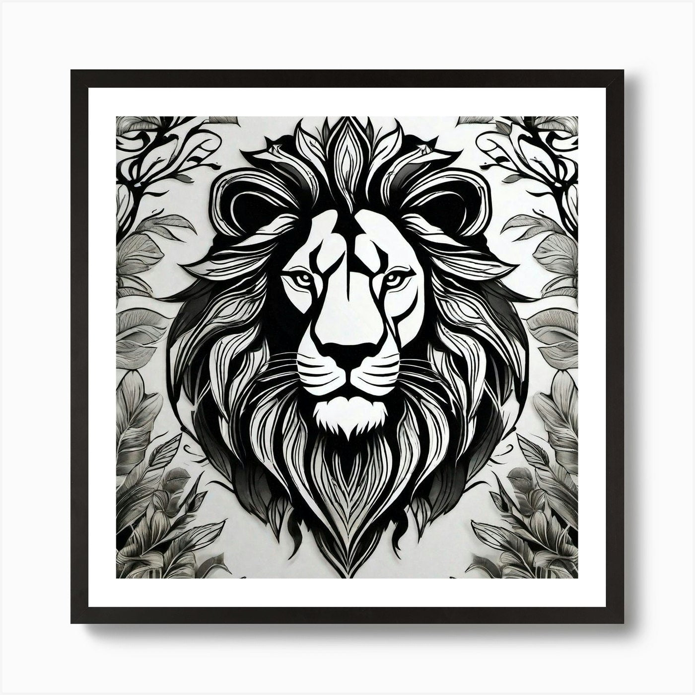 Lion Head 25 Art Print Framed Wall Art Poster Canvas Print Picture