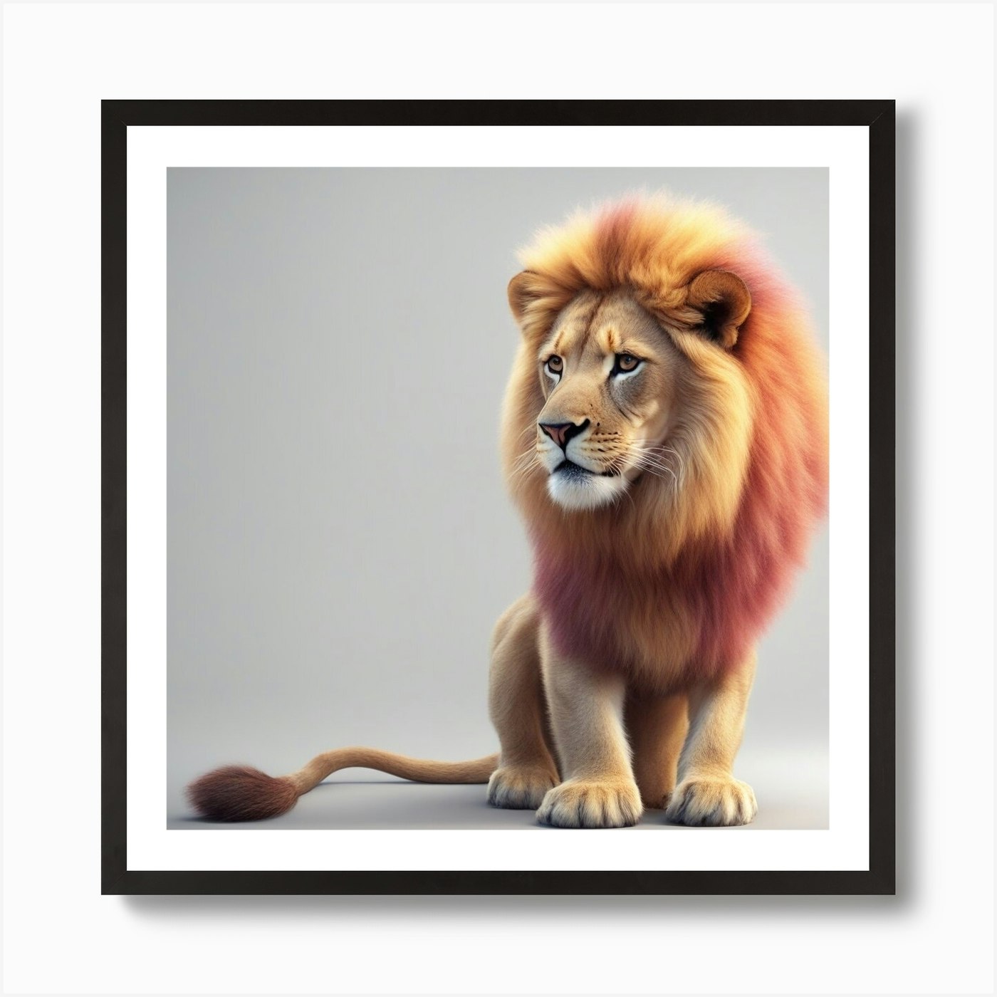 Proud Lion cub Art Print Framed Wall Art Poster Canvas Print Picture
