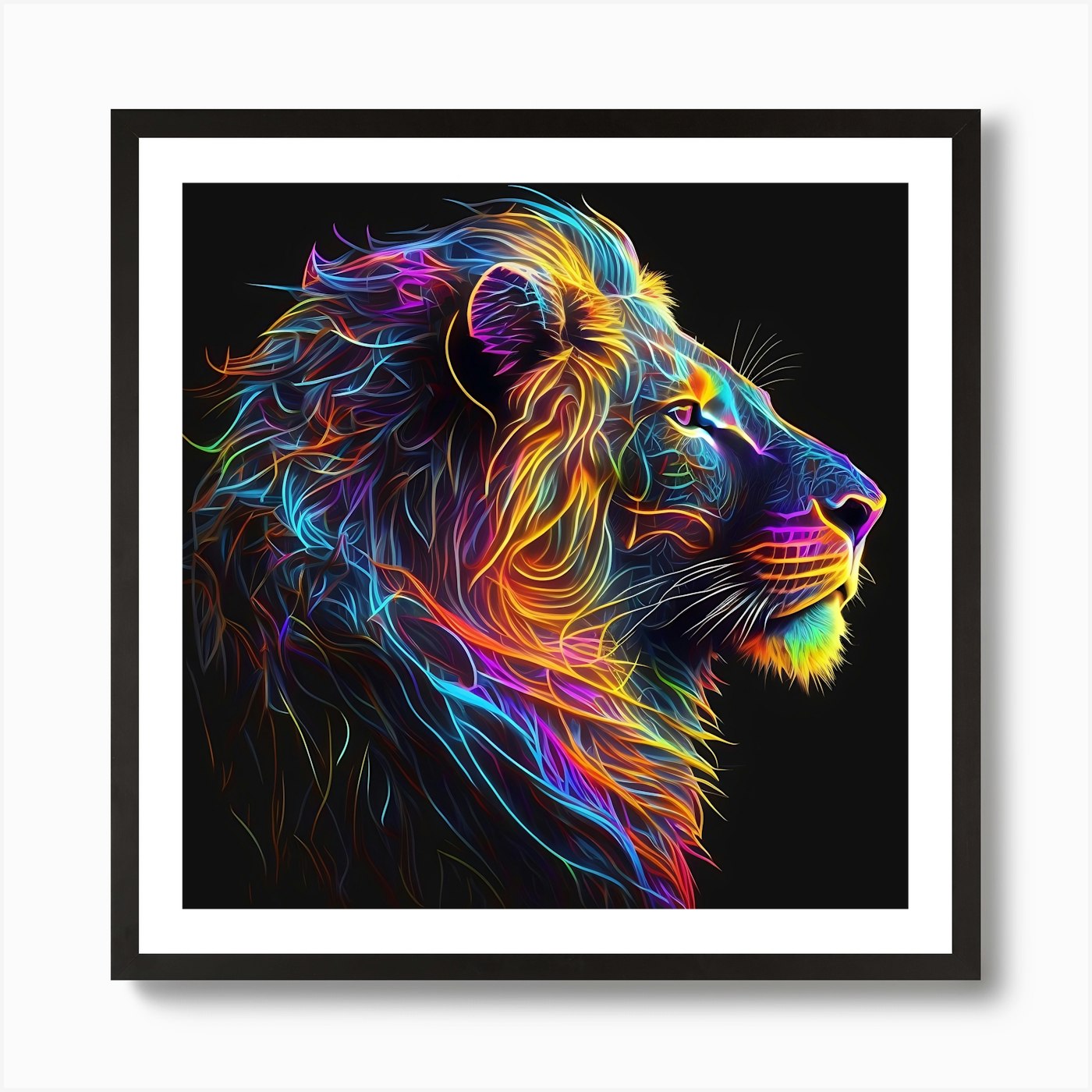 Colorful Lion Art Print Framed Wall Art Poster Canvas Print Picture