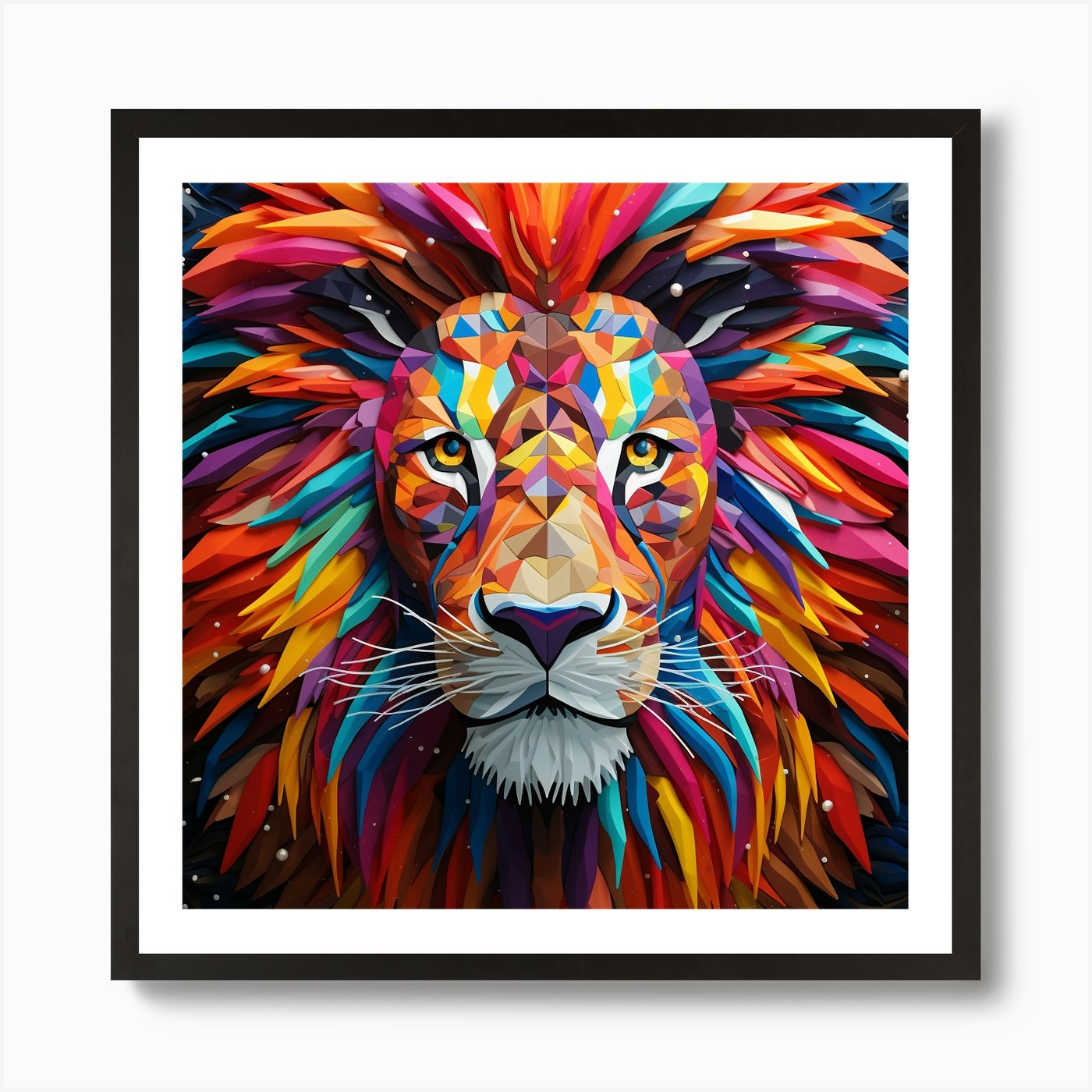 Colorful Lion 9 Art Print Framed Wall Art Poster Canvas Print Picture