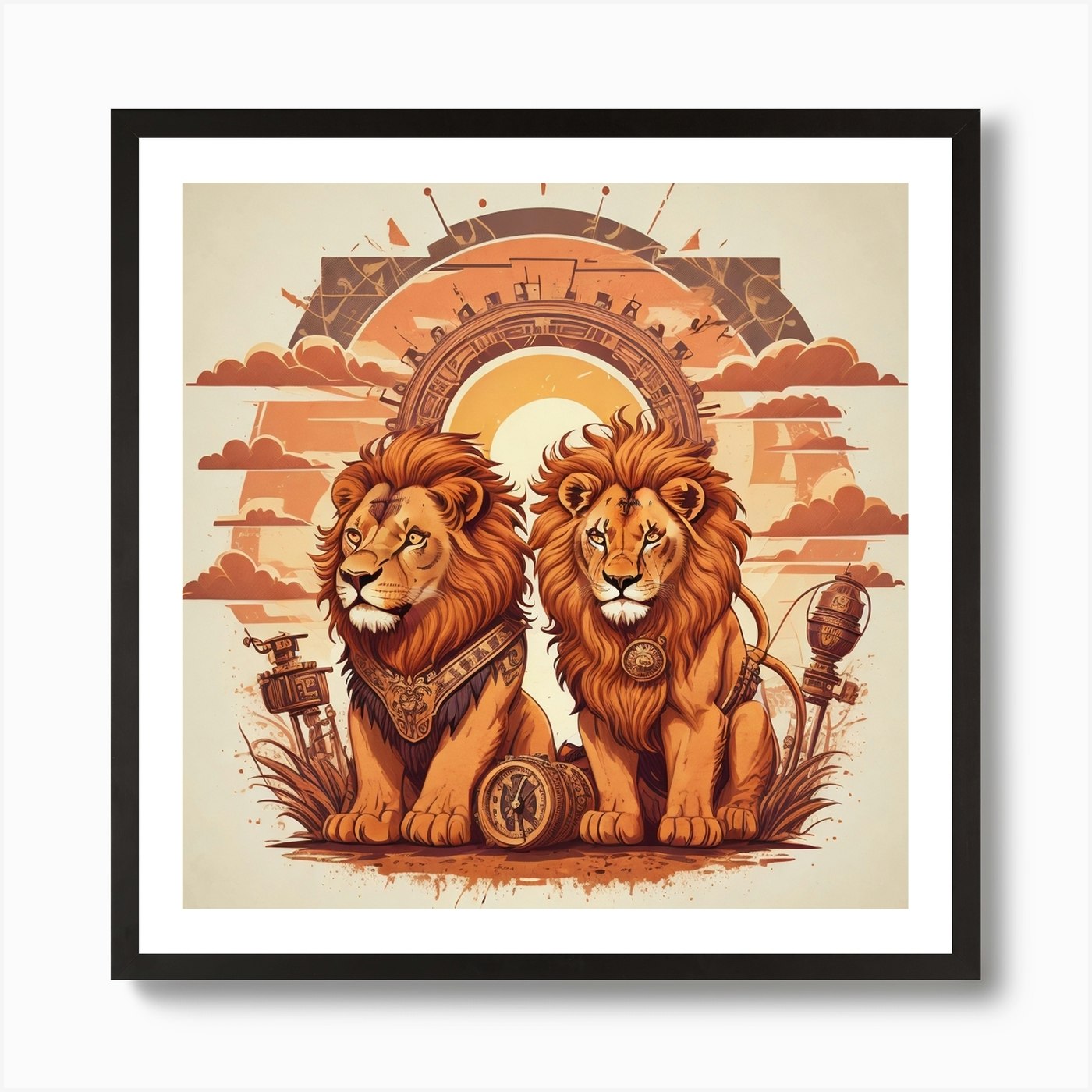 Lion King Art Print Framed Wall Art Poster Canvas Print Picture
