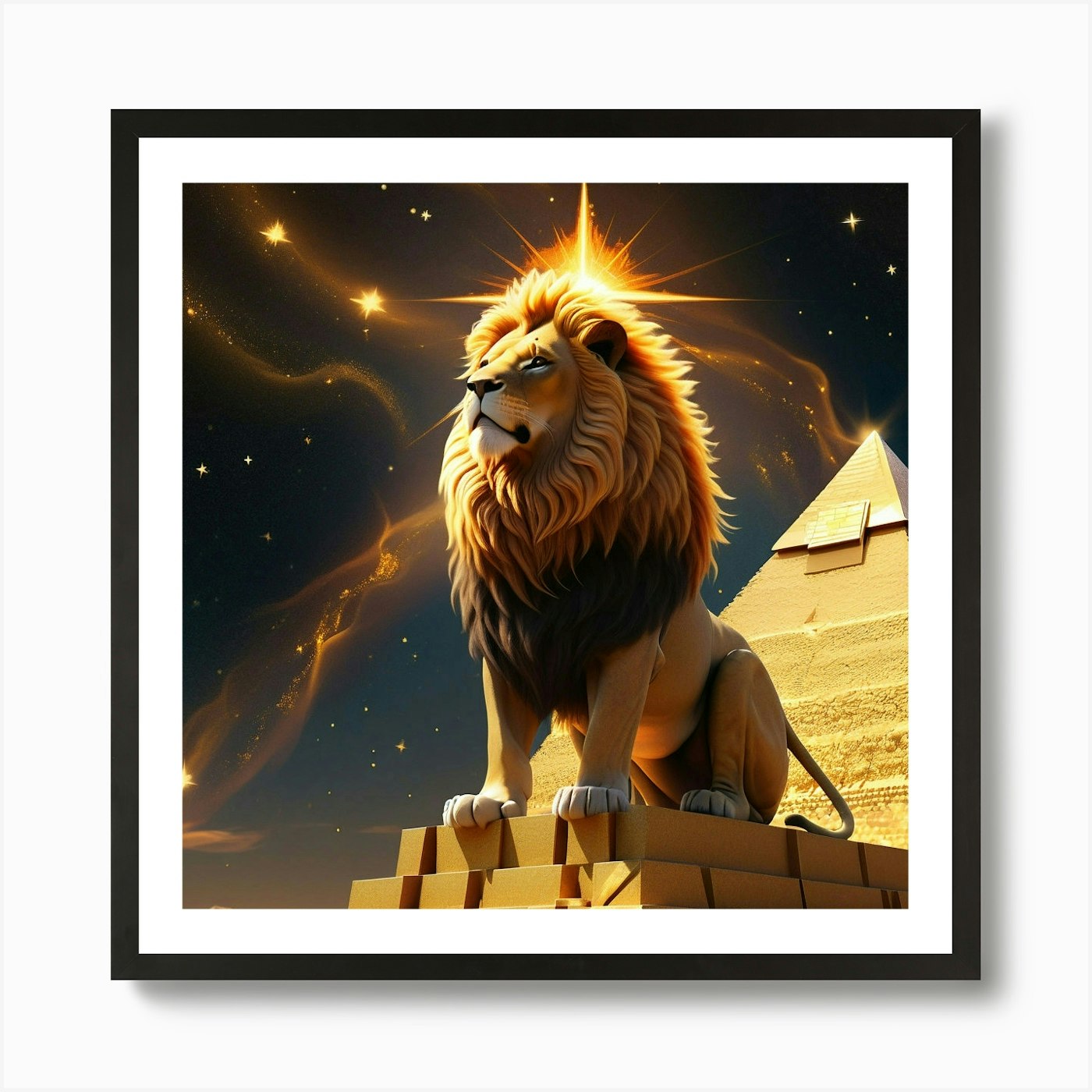 Lion Of Egypt 4 Art Print Framed Wall Art Poster Canvas Print Picture