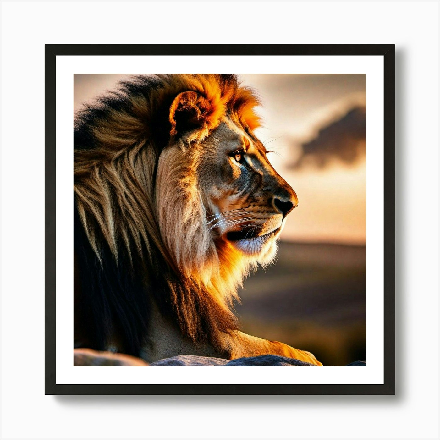 Lion art 7 Art Print Framed Wall Art Poster Canvas Print Picture