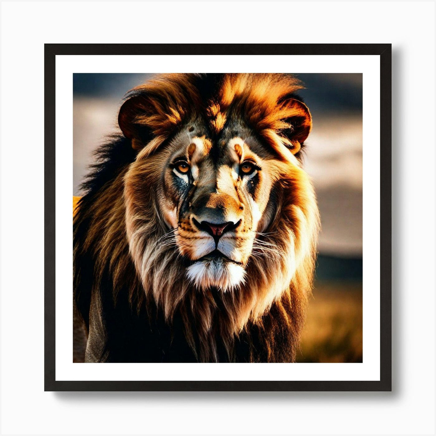 Lion Portrait 14 Art Print Framed Wall Art Poster Canvas Print Picture