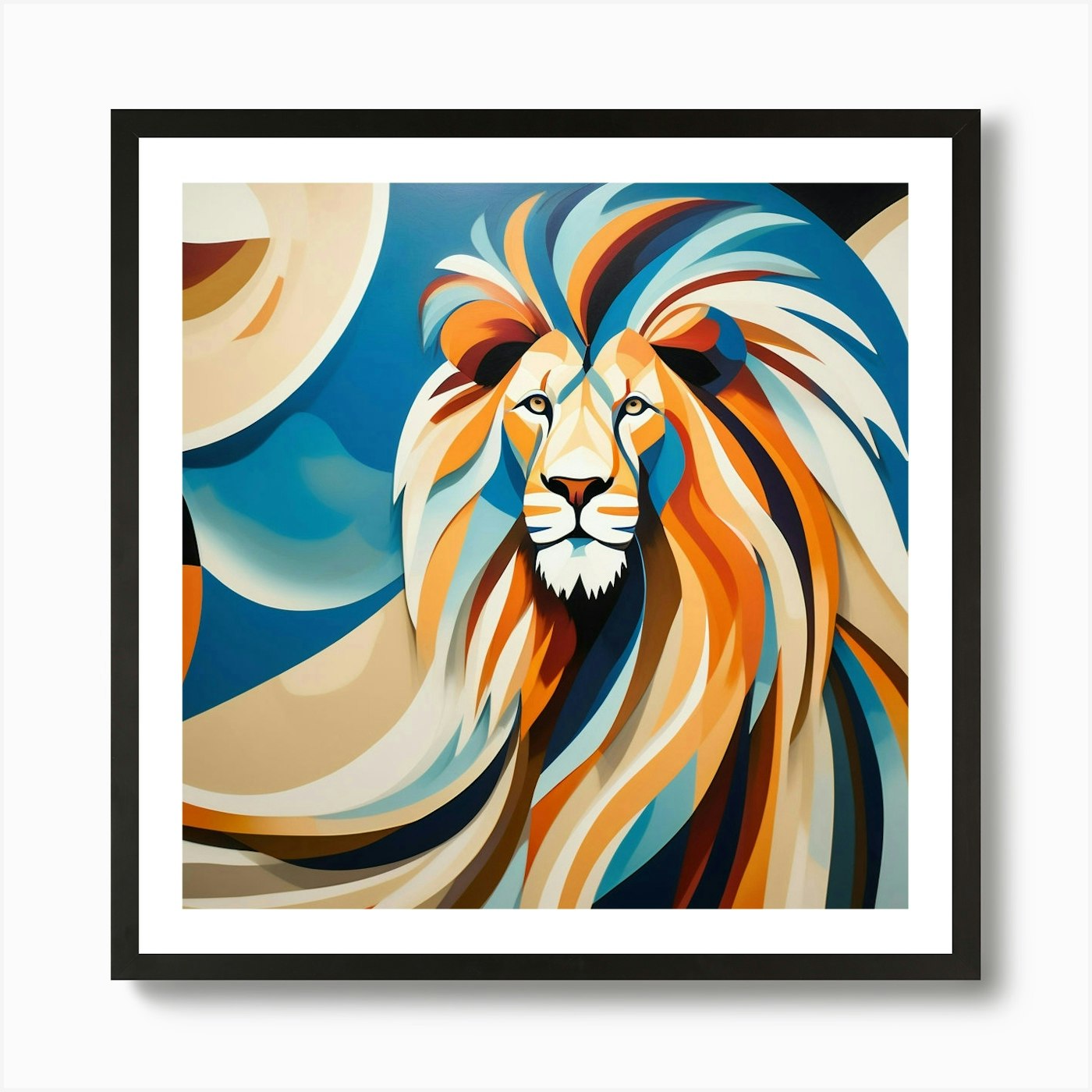 Abstract modernist Lion 1 Art Print Framed Wall Art Poster Canvas Print Picture