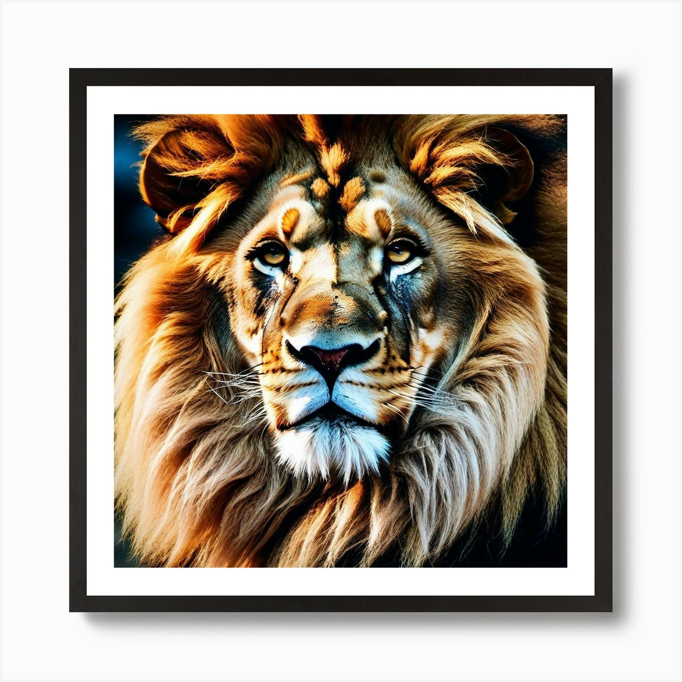 Lion Portrait 16 Art Print Framed Wall Art Poster Canvas Print Picture