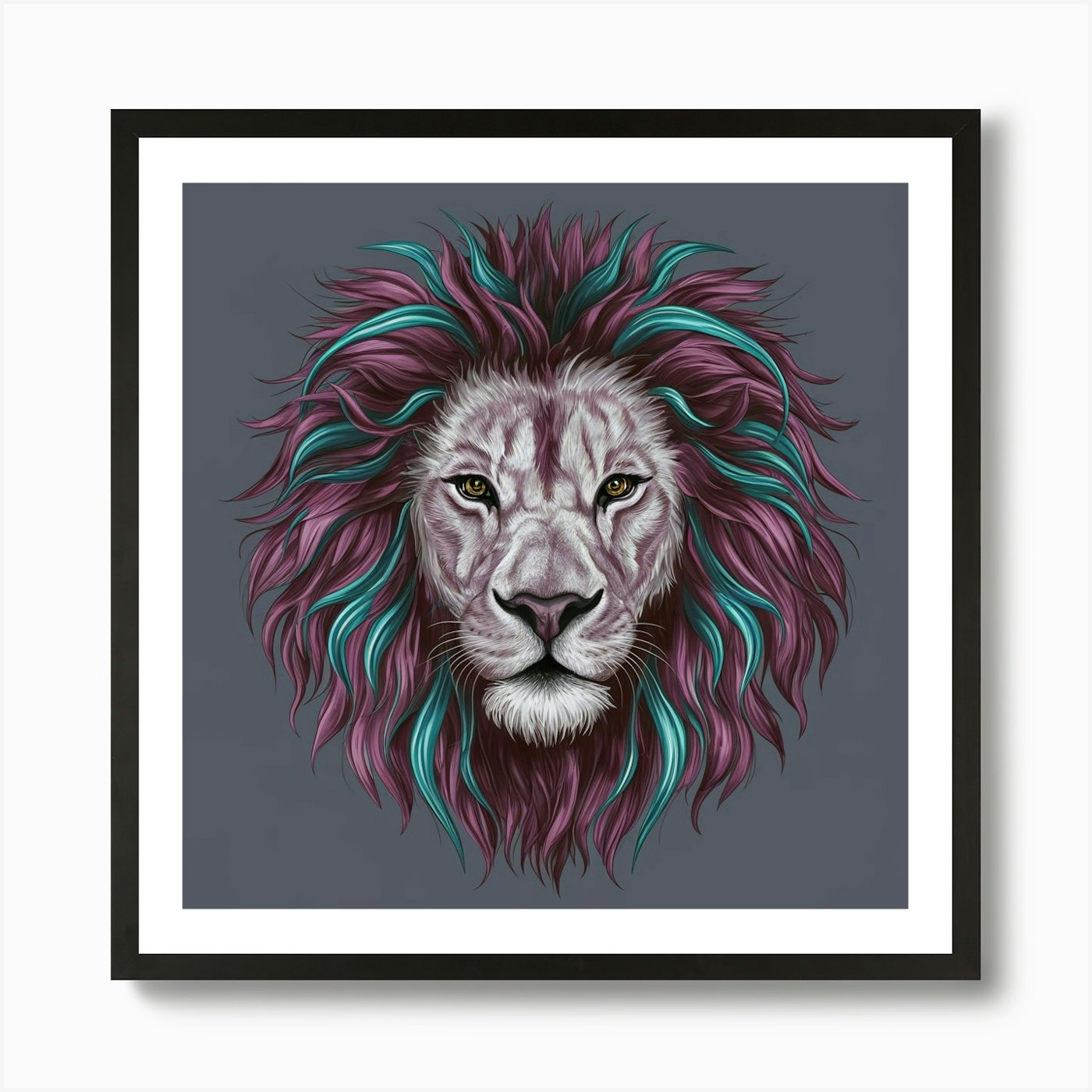 Lion Head Art Print Framed Wall Art Poster Canvas Print Picture